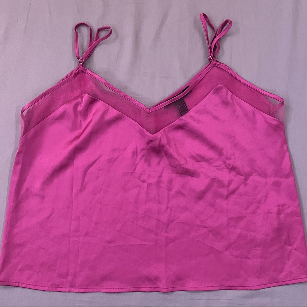 Forever 21 | New | Bright Hot Pink Club Slip V Neck Mesh Top